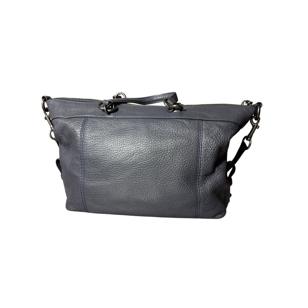 Coach F59325 Pebble Leather Lenox Satchel  Crossbody 2 Way Dark Navy Gray EUC - Picture 4 of 9